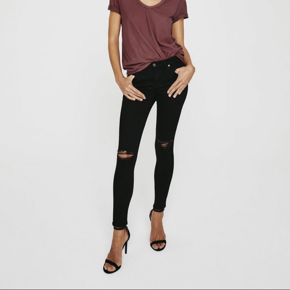 AG Legging Ankle Super Skinny Distressed Jeans